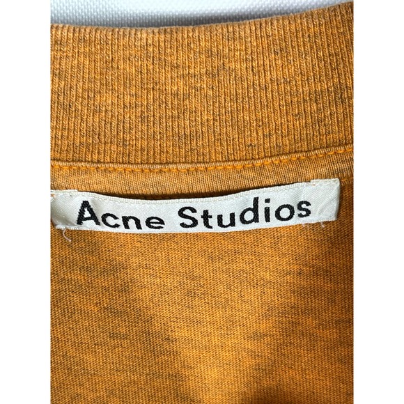 Acne Studios Gold Short Sleeve Casual T-Shirt 100% Cotton Women's Size Small - Picture 3 of 10